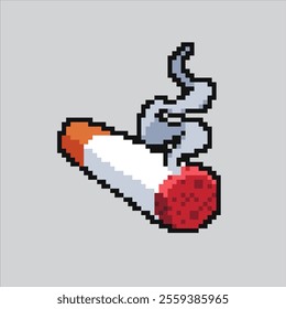 Pixel art illustration Cigarettes Smoke. Pixelated Tobacco Cigarettes. Tobacco Cigarettes Smoke icon pixelated for the pixel art game and icon for website and video game. old school retro.