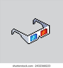 Pixel art illustration Cinema Glasses. Pixelated 3D Glasses. 3D Cinema Glasses pixelated
for the pixel art game and icon for website and video game. old school retro.