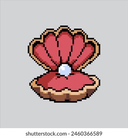 Pixel art illustration Clam. Pixelated Clam. Clam Sea Ocean pixelated for the pixel art game and icon for website and video game. old school retro.