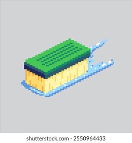 Pixel art illustration Clothes Brush. Pixelated Washing Brush. Clothes Washing Brush Laundry pixelated for the pixel art game and icon for website and video game. old school retro.