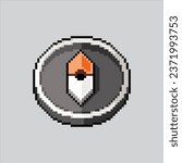 Pixel art illustration Compass. Pixelated compass. Ocean Ship compass
icon pixelated for the pixel art game and icon for website and video game. old school retro.