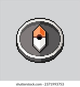 Pixel art illustration Compass. Pixelated compass. Ocean Ship compass
icon pixelated for the pixel art game and icon for website and video game. old school retro.