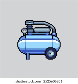 Pixel-Grafik-Illustration Kompressor. Verpixelter Luftkompressor. Air Compressor pixelated für die Pixel-Kunst-Spiel und Symbol für Website und Videospiel. Old School Retro.