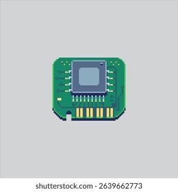 Pixel art illustration Computer Chip. Pixelated chip processor. computer chip processor Icon pixelated for the pixel art game and icon for website and video game. old school retro.