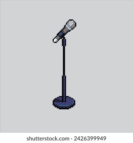 Pixel art illustration Concert Mic. Pixelated Standing Mic. Concert Standing Mic.
pixelated for the pixel art game and icon for website and video game. old school retro.