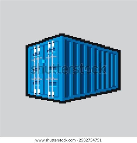 Pixel art illustration Container. Pixelated Shipping Container. Shipping Box Container pixelated for the pixel art game and icon for website and video game. old school retro.