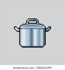 Pixel art illustration Cooking pot. Pixelated Cooking Pot. Cooking Pot pixelated for the pixel art game and icon for website and video game. old school retro.