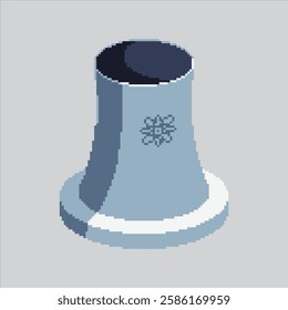 Pixel art illustration Cooling Tower. Pixelated Nuclear Tower. Nuclear Cooling Tower Power Icon pixelated for the pixel art game and icon for website and video game. old school retro.