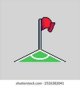 Pixel art illustration Corner Flag. Pixelated Football Soccer Flag. Soccer Football Corner Flag pixelated for the pixel art game and icon for website and video game. old school retro.