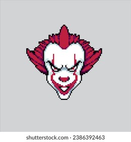 Pixel art illustration Creepy Clown. Pixelated Creepy Clown. Crepy Clown pixelated for the pixel art game and icon for website and video game. old school retro.