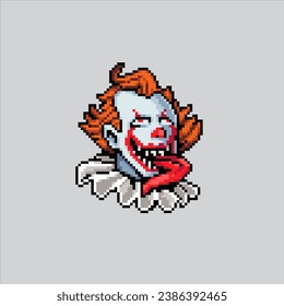Pixel art illustration Creepy Clown. Pixelated Creepy Clown. Crepy Clown pixelated for the pixel art game and icon for website and video game. old school retro.