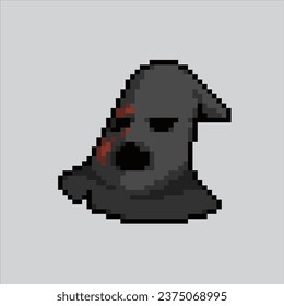 Pixel art illustration creepy mask. Pixelated executioner mask. creepy executioner mask
icon pixelated for the pixel art game and icon for website and video game.
old school retro.