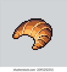 Pixel art illustration croissant. Pixelated croissant. Croissant cake bake pixelated for the pixel art game and icon for website and video game. old school retro.