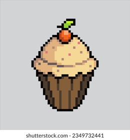 Pixel art illustration Cupcake. Pixelated Cupcake. Sweet cupcake food icon pixelated
for the pixel art game and icon for website and video game. old school retro.