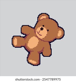 Pixel art illustration Cute Bear Doll. Pixelated Teddy Bear. Cute Teddy Bear Doll Icon pixelated for the pixel art game and icon for website and video game. old school retro.