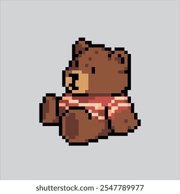 Pixel art illustration Cute Bear Doll. Pixelated Teddy Bear. Cute Teddy Bear Doll Icon pixelated for the pixel art game and icon for website and video game. old school retro.