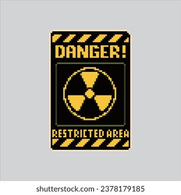 Pixel art illustration Danger Sign. Pixelated danger Sign. Danger sign icon pixelated
for the pixel art game and icon for website and video game. old school retro.