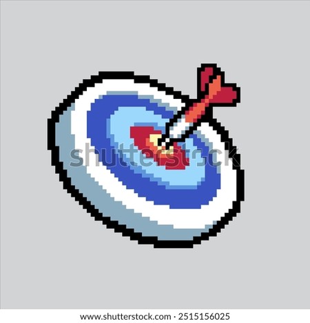 Pixel art illustration Darts. Pixelated Arrow Target. Darts Arrow Target pixelated for the pixel art game and icon for website and video game. old school retro.