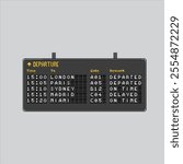 Pixel art illustration Departure Board. Pixelated Departure List. Airport Departure Board List icon pixelated for the pixel art game and icon for website and video game. old school retro.