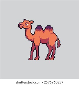 Pixel art illustration Desert Camel. Pixelated Dune Camel. Desert Dune Camel Animal Icon pixelated for the pixel art game and icon for website and video game. old school retro.