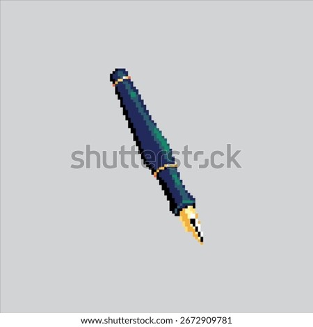 Pixel art illustration Dip Pen. Pixelated Ink Pen. Dip Pen Ink Artist Icon pixelated for the pixel art game and icon for website and video game. old school retro.