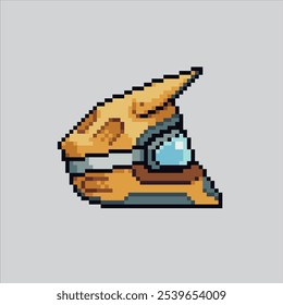 Pixel art illustration Dirt Bike Helmet. Pixelated Motocross Helmet. Dirt Bike Motocross Helmet Icon pixelated for the pixel art game and icon for website and video game. old school retro.