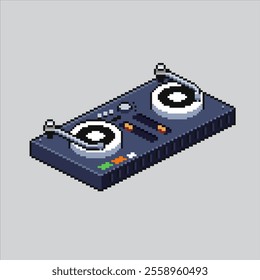 Pixel art illustration DJ Mixer. Pixelated Turntables Controller. DJ Mixer Turntables Controller icon pixelated for the pixel art game and icon for website and video game. old school retro.