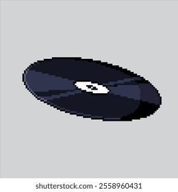 Pixel art illustration DJ Music Vinyl. Pixelated Plate Record. DJ Vinyl Plate Record icon pixelated for the pixel art game and icon for website and video game. old school retro.