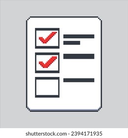 Pixel art illustration To do list. Pixelated Note. Checklist to so list note test
pixelated for the pixel art game and icon for website and video game. old school retro.