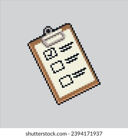 Pixel art illustration To do list. Pixelated Note. Checklist to so list note test
pixelated for the pixel art game and icon for website and video game. old school retro.