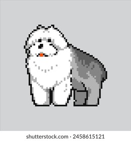 Ilustración del arte del pixel Perro Pet. Perro Pixelado Animal. Animal doméstico de perro pixelado para el juego de pixel art y el icono para el Sitio web Video y