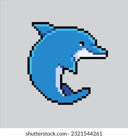 Ilustración de arte de Pixel Dolphin. Coral Pixelado. Icono de coral de delfín marino mamífero pixelado
para el juego de arte píxel e icono para el sitio web y el juego de vídeo. retro de la vieja escuela.