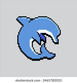 In: Pixel Art Illustration Dolphin. Verpixelter Delfin. Dolphin verpixelt für das Pixel-Kunstspiel und Ikone für Website und Video. Old School Retro.