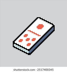 Ilustração da Pixel Art Domino. Placa de Dominó Pixelizado. Casino Dominoes Domino pixelated para o jogo de arte de pixel e ícone para site e videogame.