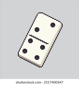 Ilustração da Pixel Art Domino. Placa de Dominó Pixelizado. Casino Dominoes Domino pixelated para o jogo de arte de pixel e ícone para site e videogame.