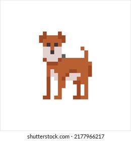 ilustración de píxeles dibujar ilustración símbolo de icono de carácter de dibujo animal de perro