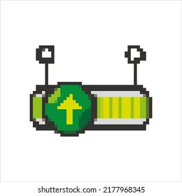 Pixel Art Illustration Draw Artwork Bit Design Character Icon Symbol Set Of Level Up Video Game