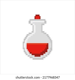 pixel art illustration draw artwork bit design character icon symbol set of bottle liquid elixir 