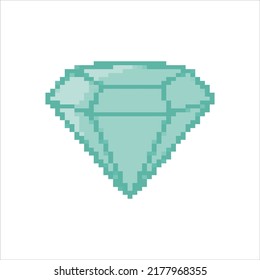 pixel art illustration draw artwork bit design character icon symbol set of  diamond jewelry