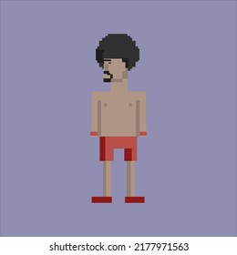 pixel art illustration draw artwork bit design character icon symbol person profession of boxer boxing