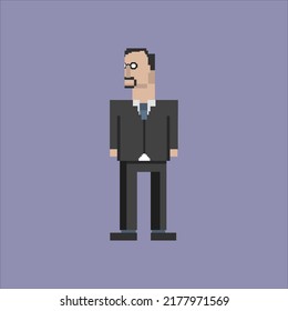 pixel art illustration draw artwork bit design character icon symbol person profession of manager enterpreneur businessman
