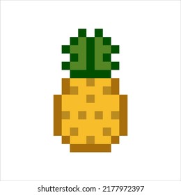 pixel art illustration draw artwork bit design character icon symbol fruits of pineapple