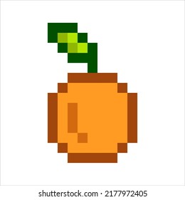 pixel art illustration draw artwork bit design character icon symbol fruits of orange