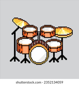 Ilustración de arte de píxeles Juego de tambores. Conjunto de tambores Pixelados. Icono de música de instrumentos del juego de tambores pixelado
para el juego de arte píxel e icono para el sitio web y el juego de vídeo. retro de la vieja escuela.