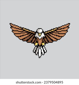 Pixel art illustration eagle. Pixelated eagle. eagle bird pixelated for the pixel art game and icon for website and video game. old school retro.