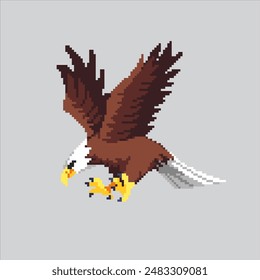 Ilustración de arte de píxeles Eagle. Águila pixelada. Eagle Bird pixelado para el juego de pixel art y el icono para el Sitio web Video y