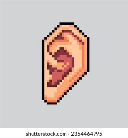 Pixel art illustration Ear. Pixelated Ear. Ear icon pixelated
for the pixel art game and icon for website and video game. old school retro.