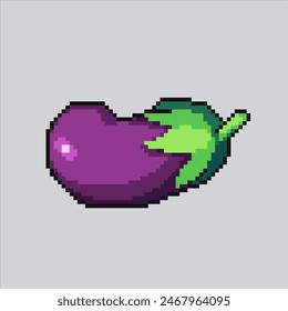 Pixel art illustration Eggplant. Pixelated Eggplant. Grocery Eggplant pixelated for the pixel art game and icon for website and video game. old school retro.