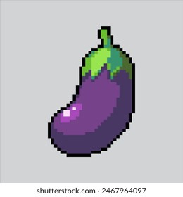 Pixel art illustration Eggplant. Pixelated Eggplant. Grocery Eggplant pixelated for the pixel art game and icon for website and video game. old school retro.