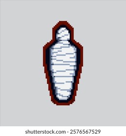 Pixel art illustration Egypt Mummy. Pixelated Pyramid Mummy. Egypt Pyramid Mummy Icon pixelated for the pixel art game and icon for website and video game. old school retro.